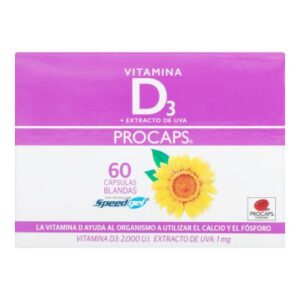 Vitamina D3 + extracto de uva x 10 cap blandas